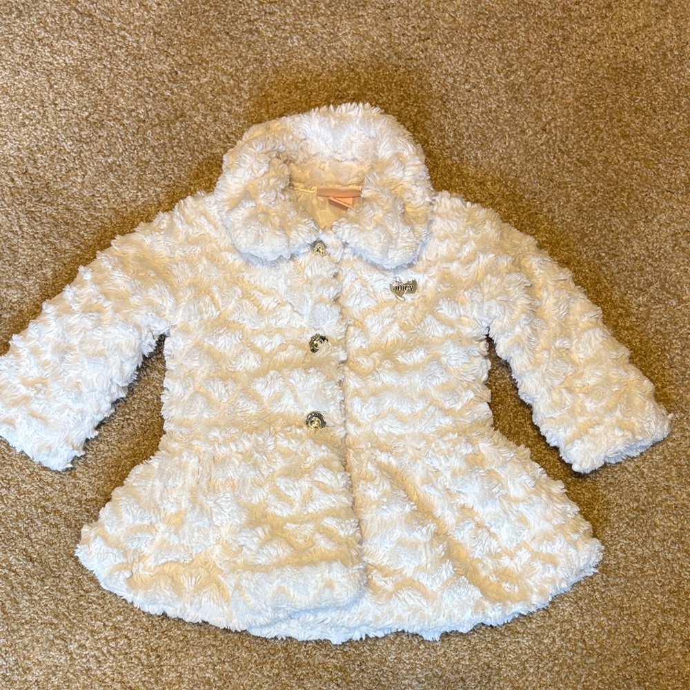 Juicy Couture White Faux Fur Jacket